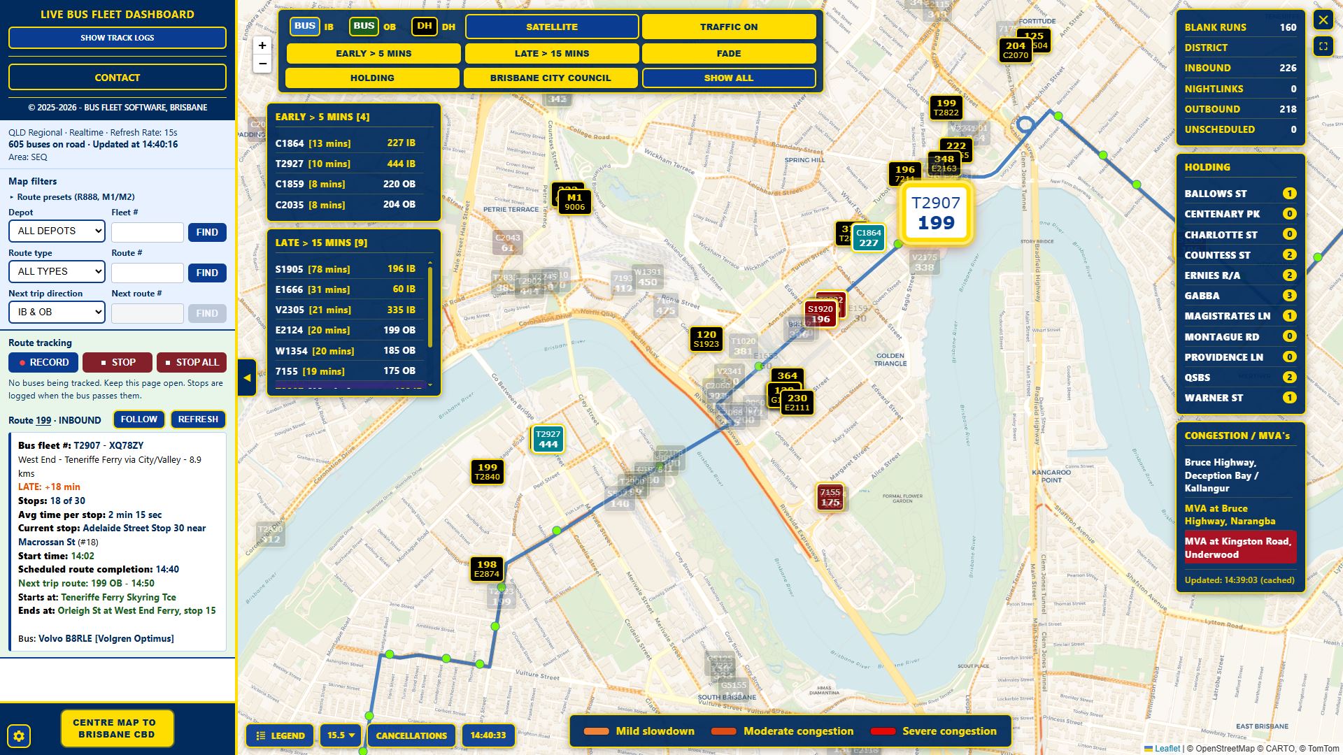 Live Fleet Operations Dashboard map view